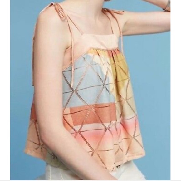 Anthropologie Akemi Kin Abstract Geo Top Size L - Picture 2 of 16